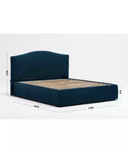 LETTO MATRIMONIALE CONTENITORE "HILL" BLU 160X190 CM